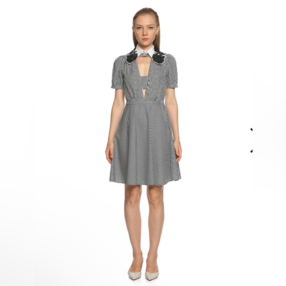 NWT No. 21 ABITO Donna Gingham and Sequin Vintage Style Dress IT 40 US 4 $1450